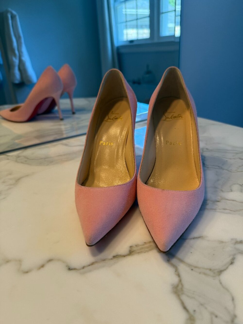 Christian Louboutin Decoltish 85 Pink Suede Pumps Size 36.5